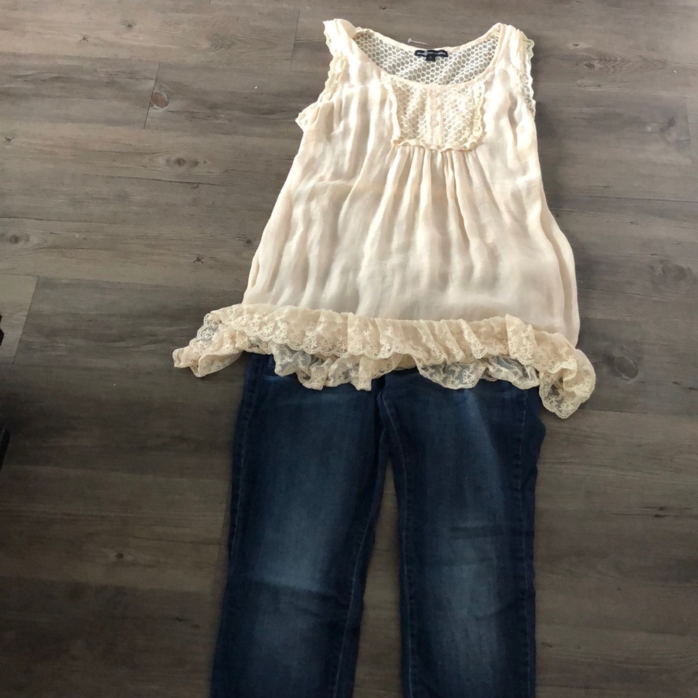 Gemstone Blouse & KanCan blue jeans!